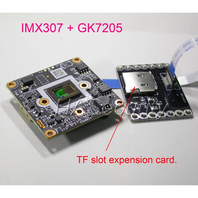STARVIS IMX307 CMOS ̹  + GK7205 IP ī޶ PCB  , ɼ ǰ, H.265, 1/2.8 ġ
